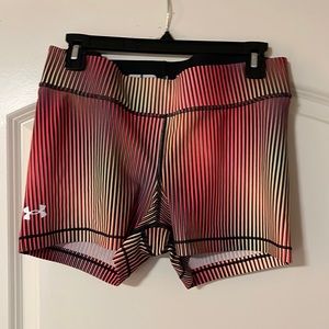 Neon Pink Under Armour Compression Bike Shorts